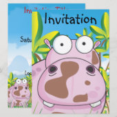 Invitation Hippopotame (Devant / Derrière)
