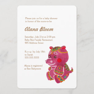 Invitation Hippopotame de bébé