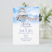 Invitation Hippopotame Pilote Annonce l'Arrivée d'un Petit Ga (Debout devant)