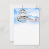 Invitation Hippopotame Pilote Annonce l'Arrivée d'un Petit Ga (Dos)