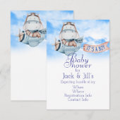 Invitation Hippopotame Pilote Annonce l'Arrivée d'un Petit Ga (Devant / Derrière)