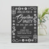 Invitation Hippy Chic décoré Chalkboard Garden Party (Debout devant)