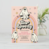 Invitation Hippy Halloween Deux Anniversaire Effrayant (Debout devant)