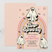 Invitation Hippy Halloween Deux Anniversaire Effrayant (Devant / Derrière)