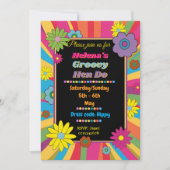 Invitation Hippy Hen do Bachelorette fête poules week-end (Devant)