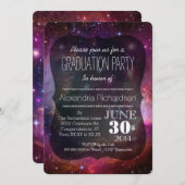 Invitation Hipster galaxy espace extra-atmosphérique Graduati (Devant / Derrière)