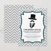 Invitation Hipster Mustache Petit Homme Baby Shoy (Devant / Derrière)