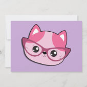 Invitation Hipster Nerdy Kitten Cats Girls Anniversaire (Dos)