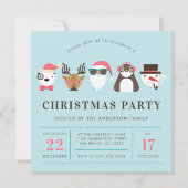 Invitation Hipster Père Noël & Friends Christmas Party Invita (Devant)