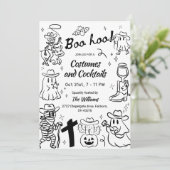 Invitation Hirky Hand Drag Cowboy Thème Halloween Party (Debout devant)