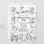 Invitation Hirky Hand Drag Cowboy Thème Halloween Party (Dos)