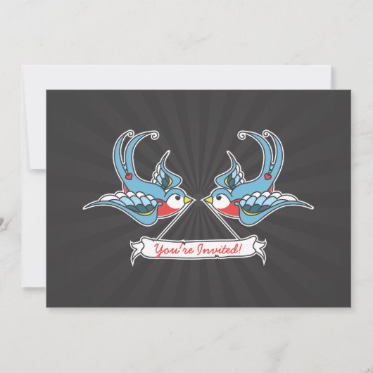 Invitation Hirondelles personnalisées "Vous êtes invité!" (Devant)