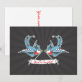 Invitation Hirondelles personnalisées "Vous êtes invité!" (Devant / Derrière)