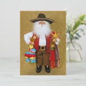 Invitation Hispanique Mexicaine Sud-Ouest Texan Santa Claus (Debout devant)