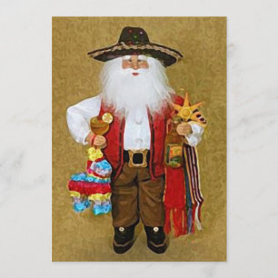 Invitation Hispanique Mexicaine Sud-Ouest Texan Santa Claus