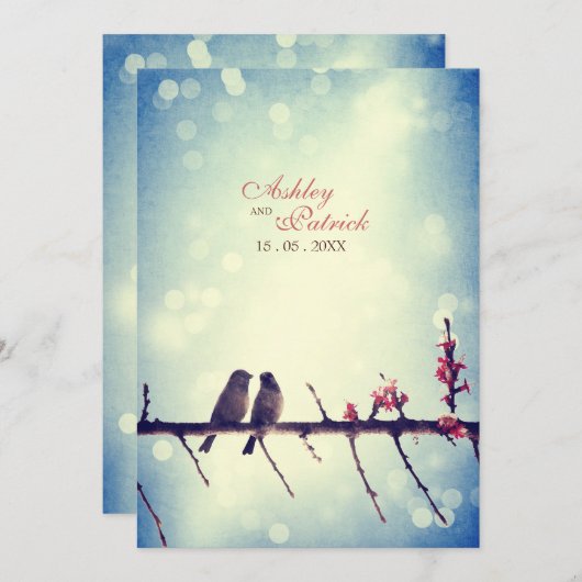 Invitation Histoire 2 d'inséparables (Devant / Derrière)