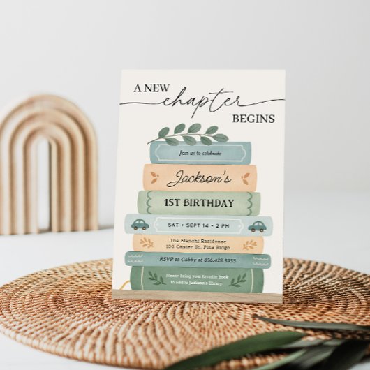 Invitation Histoire Anniversaire Un nouveau chapitre commence