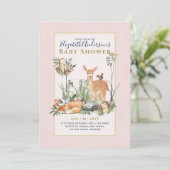 Invitation Histoire Bois Animaux Forêt Baby shower Invi (Debout devant)