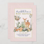 Invitation Histoire Bois Animaux Forêt Baby shower Invi (Devant / Derrière)