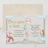 Invitation Histoire d'Alice au pays des merveilles aquarelle (Devant / Derrière)