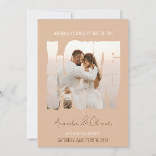 Invitation Histoire d'amour en lettrage Photo Mariage