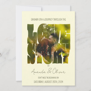 Invitation Histoire d'amour en lettrage Photo Mariage