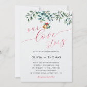 Invitation Histoire d'amour hivernale Mistletoe Noël Bell Mar (Devant)