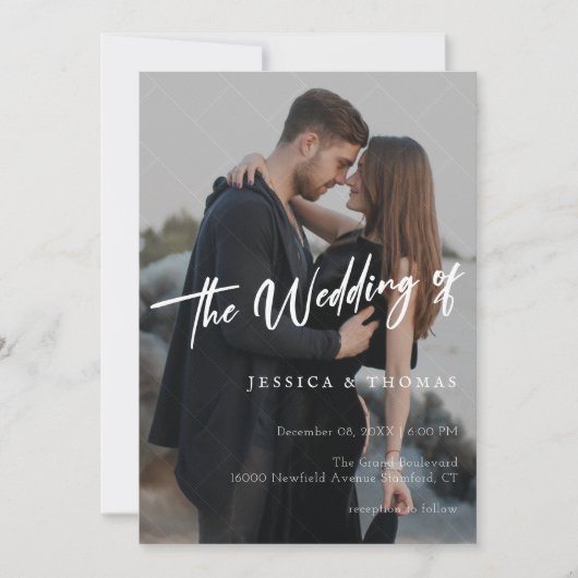 Invitation Histoire d'amour moderne : un Mariage photo sophis (Devant)