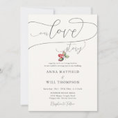 Invitation Histoire d'amour romantique Berries d'hiver Elégan (Devant)