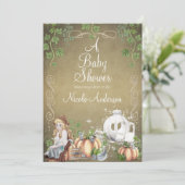 Invitation Histoire de Cendrillon Livre Ancien Baby Shower (Debout devant)