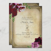 Invitation Histoire de conte de fées élégant rose foncé maria (Devant / Derrière)