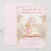 Invitation Histoire de conte de fées pour princesse pour son (Devant / Derrière)