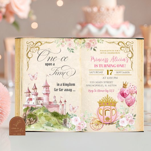 Invitation Histoire de conte de fées Princesse Premier Annive