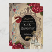 Invitation Histoire de fée en miroir blanc neige (Devant / Derrière)