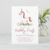 Invitation Histoire de fée magique Unicorn fête d'anniversair (Debout devant)