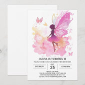 Invitation Histoire de fée papillon numérique Charme d'annive (Devant / Derrière)