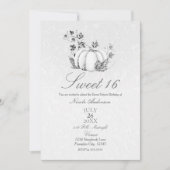 Invitation Histoire de livre Argent Blanc Citrouille Conte de (Devant)