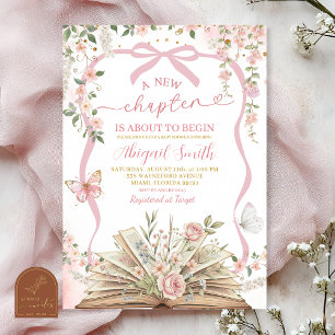 Invitation Histoire de livre de coquette rose nouveau chapitr