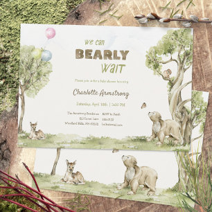Invitation Histoire de l'ours de la sage verte à peine attend