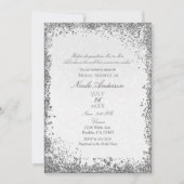 Invitation Histoire de princesse en damas blanc pour fête de  (Devant)
