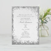 Invitation Histoire de princesse en damas blanc pour fête de  (Debout devant)