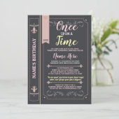 Invitation Histoire D'Un Livre D'Anniversaire Princesse (Debout devant)