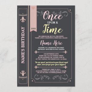 Invitation Histoire D'Un Livre D'Anniversaire Princesse
