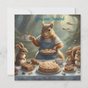 Invitation Histoire Fantaisiste d'Écureuil pour Anniversaire