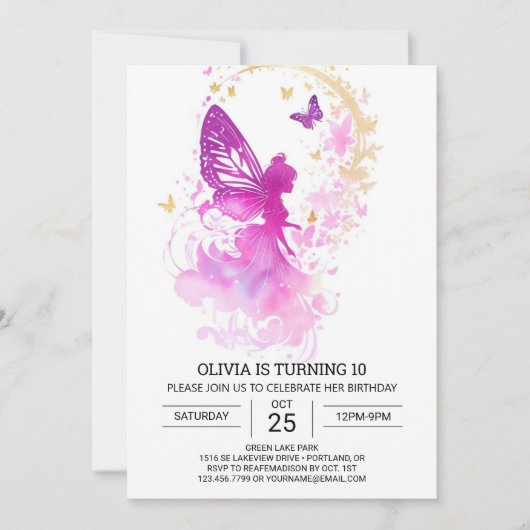 Invitation Histoire fée de la nature (Devant)