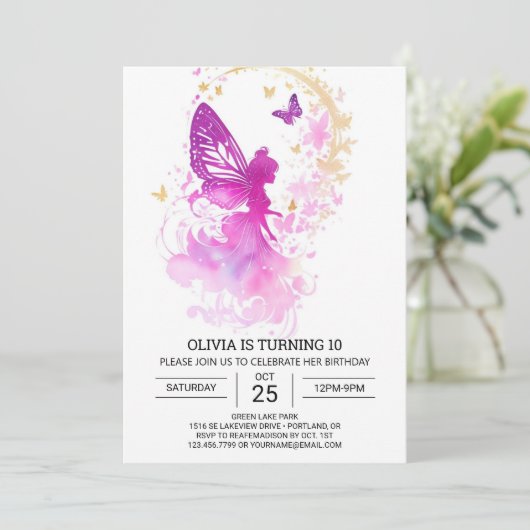 Invitation Histoire fée de la nature (Debout devant)