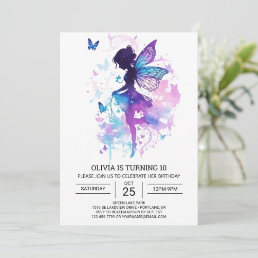 Invitation Histoire fée de la nature (Debout devant)