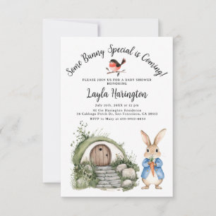 Invitation Histoire Lapin Garçon Baby Shower Forêt Terrier Ja