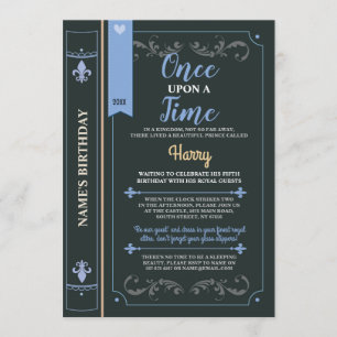 Invitation Histoire Livre Couverture Fairytale Prince Anniver