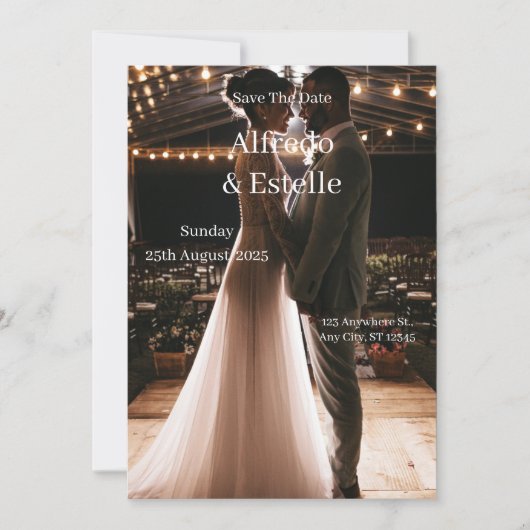 Invitation Histoire mariage blanche simple (Devant)